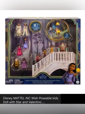 Disney MATTEL INC Wish Poseable Kids Doll with Star and Valentino, NWT